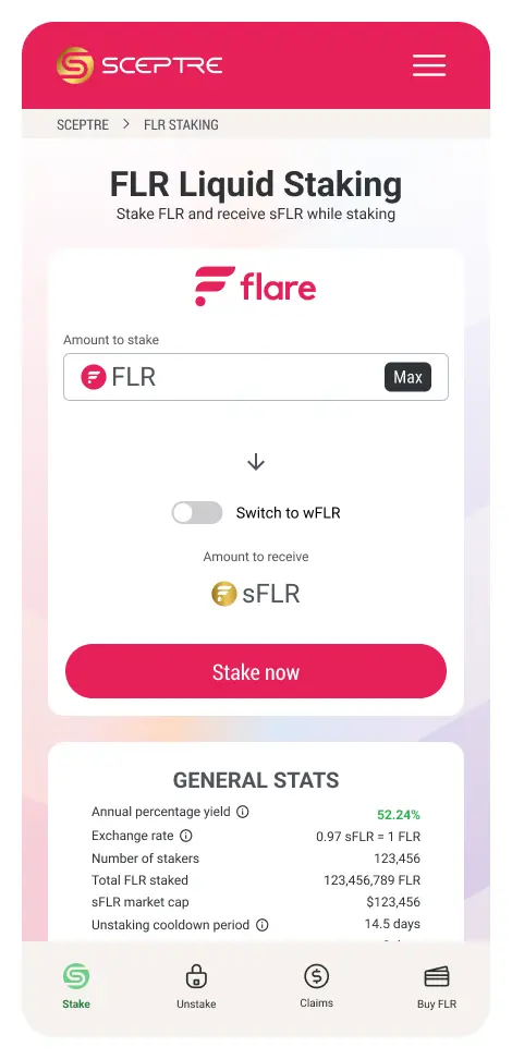 flare liquid staking app